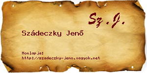 Szádeczky Jenő névjegykártya